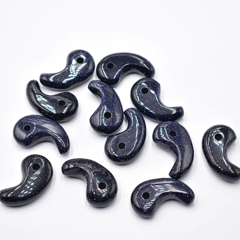 Großhandel 12 Stück/Set modische Naturstein-Amethyst-Rosenquarz-Magatama-Anhänger für Schmuckherstellung, kostenloser Versand – Detail 11