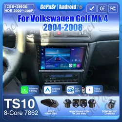 Android 16 For Volkswagen Golf 4 Mk4 Jetta 2004 - 2008 Car Radio Carplay Multimedia Player GPS Navigation Wifi Video Stereo 2din