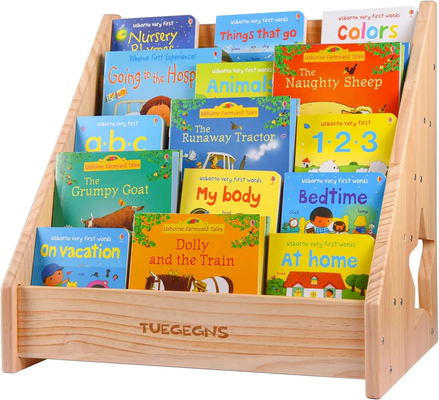 

Kids Wooden Bookshelf for Toddlers - Organize Reading Adventure, Perfect Montessori Style
