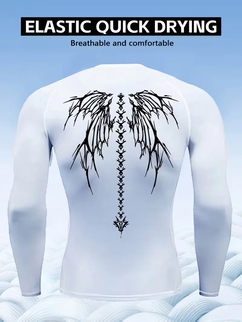 Neues, hochelastisches Sport-Lauf-Kompressionsshirt für Herren mit langen Ärmeln - atmungsaktives und schweißabsorbierendes Langarmshirt