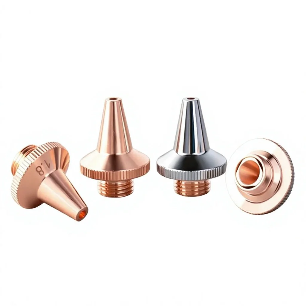Laser 3D Tube-Cutting Machine Red-Copper Nozzle Single-Layer and Double-Layer D15M8 Cutting Head Nozzle China Made in China