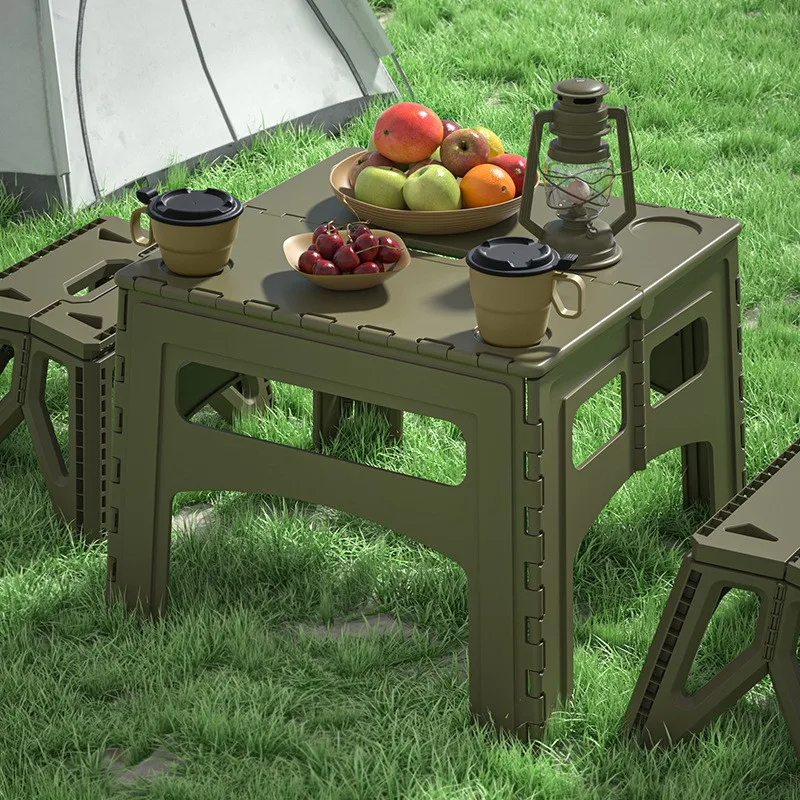 Warming Outdoor Folding Table Portable Camping Plastic Table Set Small Stall Table Simple Table Picnic Equipment Supplies