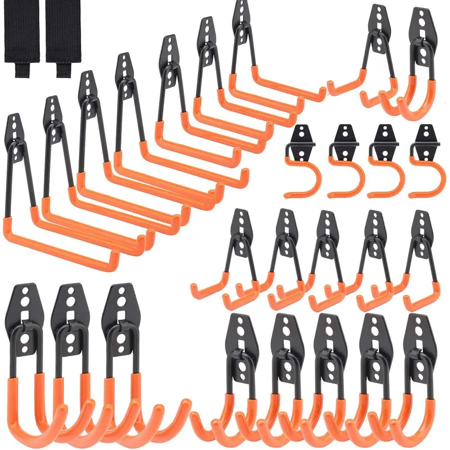 

Набор прочных гаражных крюков с удлинительными ремнями, конструкция с двойным крюком и тройным сварным усилением, выдерживает до 100 фунтов.