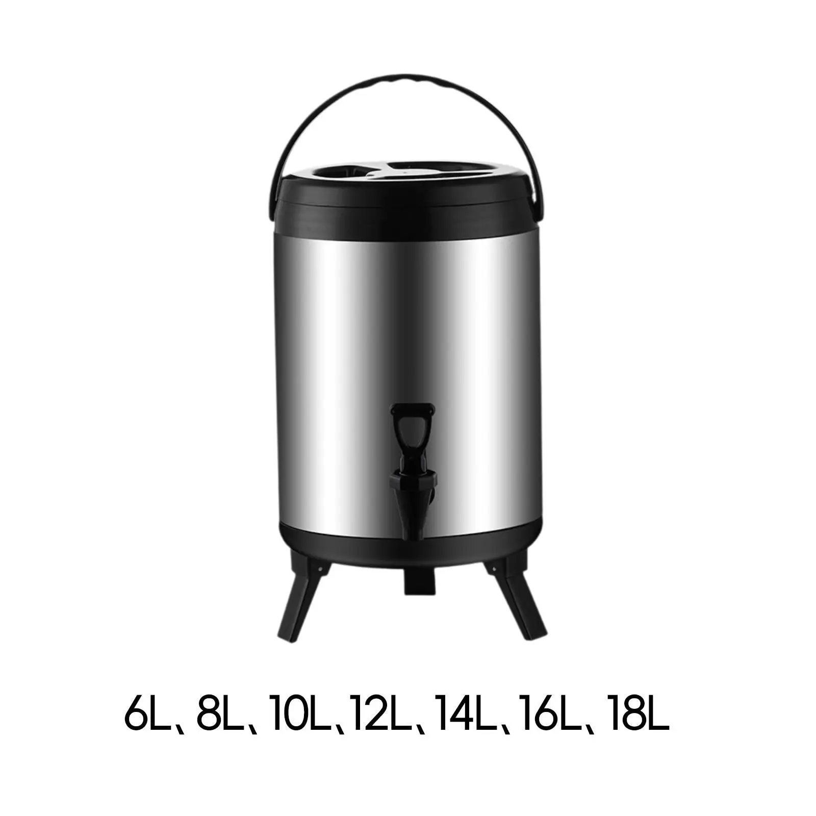 Stainless Steel Insulated Barrel with Handle with Spigot Insulated Tea Dispenser Stock Pots for Tea Hot Water Coffee Milk Party