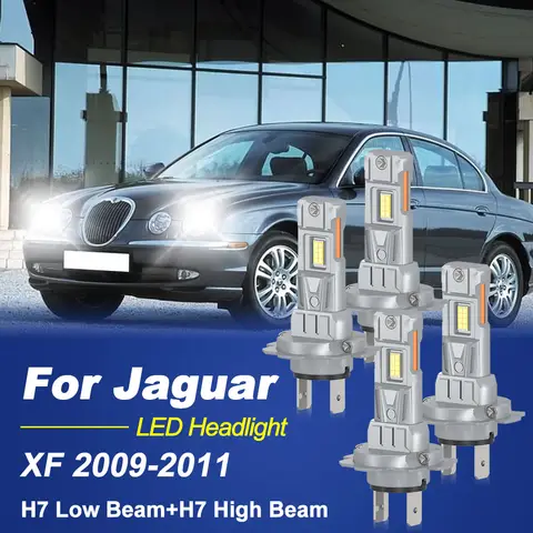 Canbus Car LED High Low Beam Headlight 6000K White CSP Chips Super Bright For Jaguar XF 2009 2010 2011 Headlamp Bulb