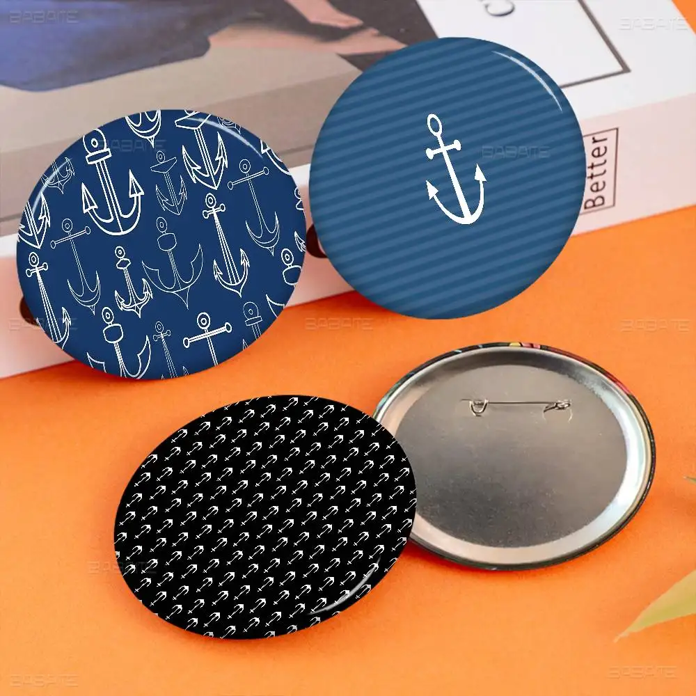 Nautical Anchor 58mm Cute Series Pins Funny Badge Interesting Cartoon Animals Brooches Backpack Clothes Gift Accessory