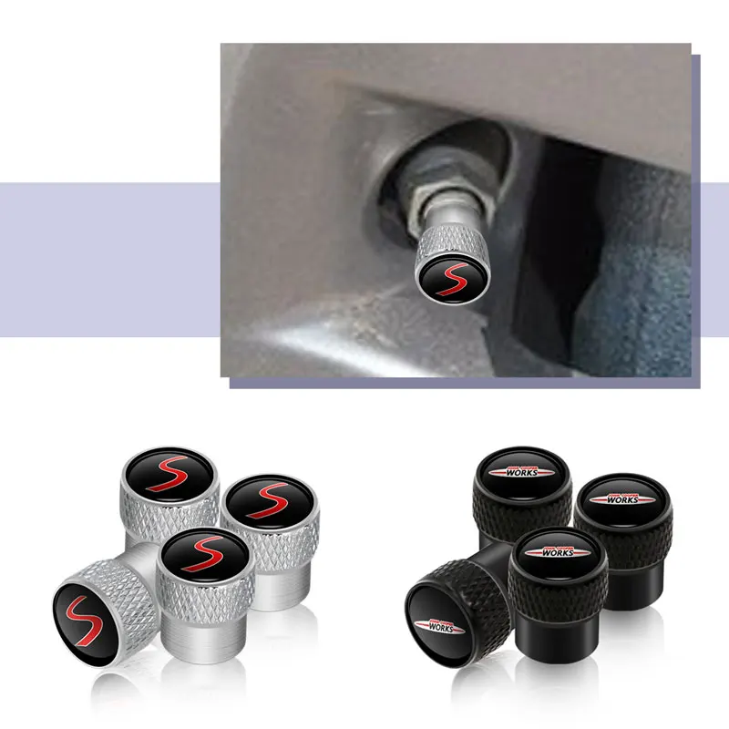 Car Styling 4pcs/set Car Tire Valve Stem Cap Tire Wheel Stem Air Valve Caps For Mini Cooper S JCW Logo R55 R56 R60 F54 F55