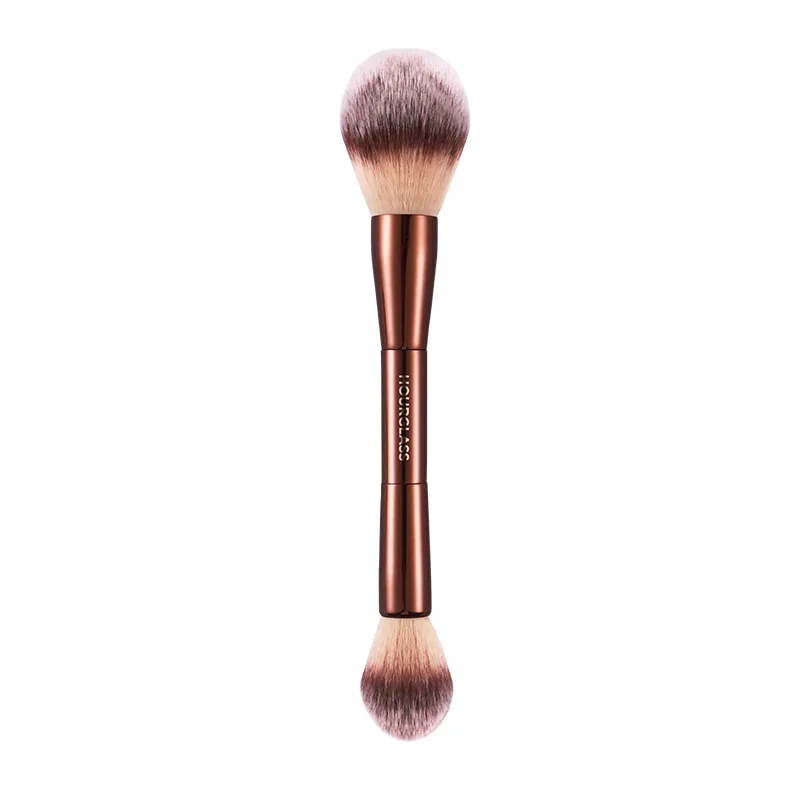 Hourglass Veil Double-ended Highlighter Powder Brush Cosmetic Blusher Blending Makeup Brush with Box