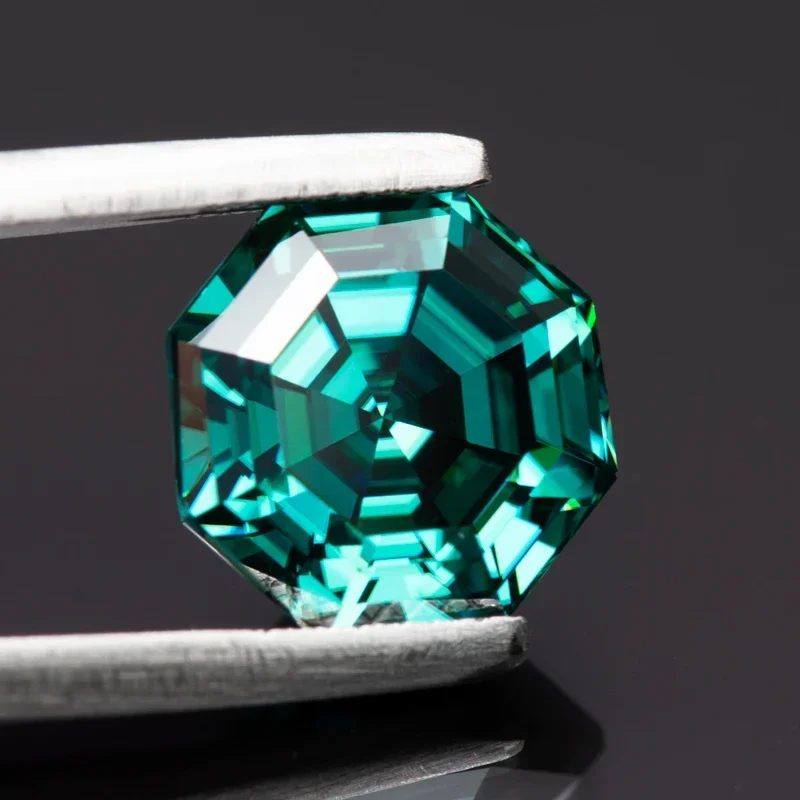 Moissanite Stone Octagon Primary Colours Emerald Green Lab Grown Gemstones Diamond For DIY Ring Necklace Earrings Main Materials
