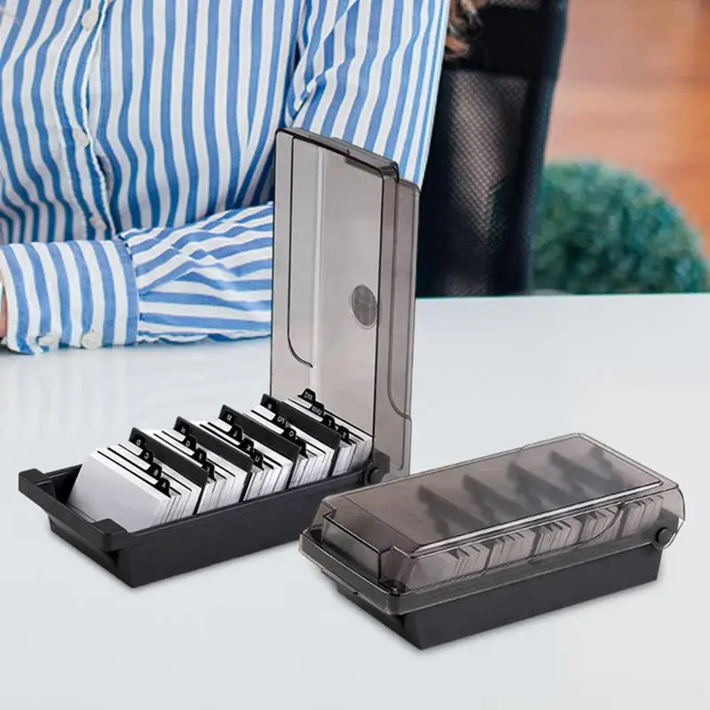 Large Capacity Desktop Business Card Holder With A-Z Tabs Name Card Case Holder Organizer Workplace Home Use For 500 Cards