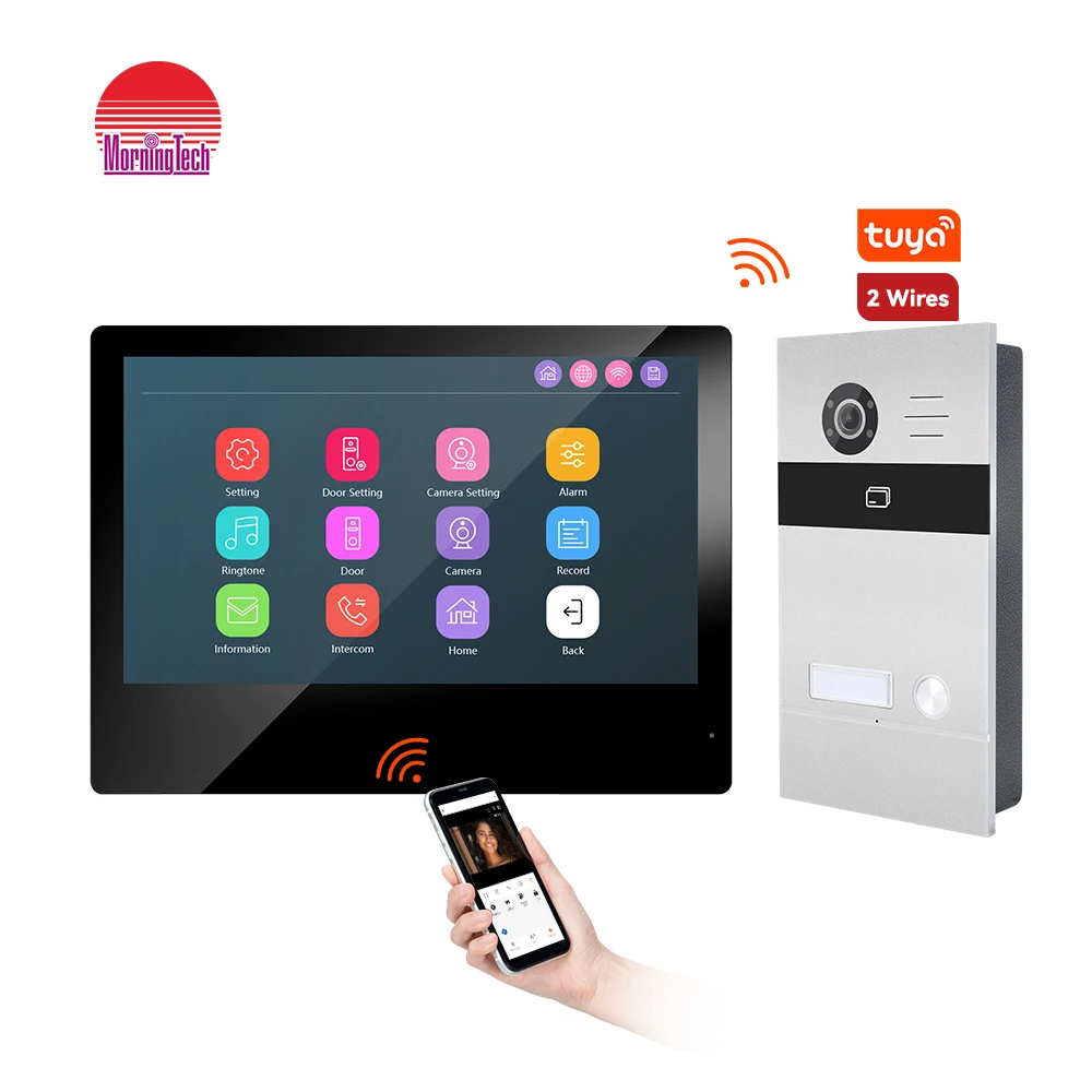 Smart Tuya App Control Unlock Video Door Phone With Color Camera Outdoor Call Panel Intercom System For Apartment