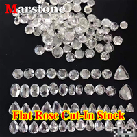 [EU Quality ] Flat Rose D Color VVS1 Small Moissanite Flat Rose Pear Oval Cut Loose Moissanite Daimond Stone 3EX Cut Lab Stone