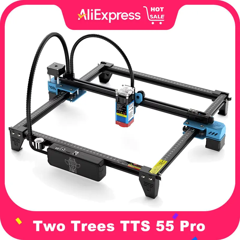 Two Trees TTS 55 Pro Laser Engraver 5.5W Compressed Spot 30000mm/min High Speed Laser Engraving Cutting Machine 300x300mm