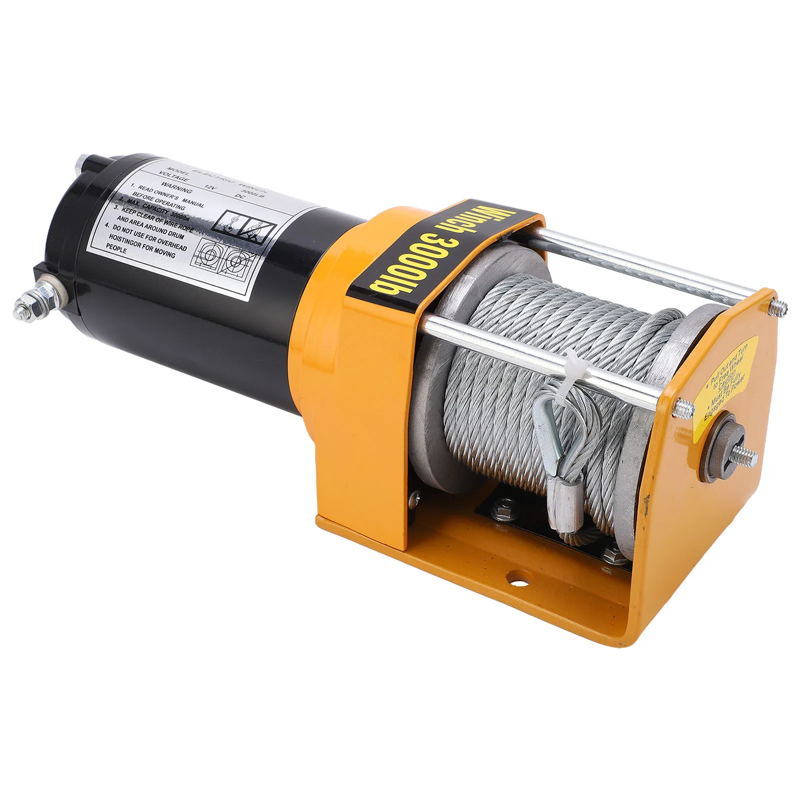 

12V Electric Winch Kit - with 5mmx10m Rope, 3000LB, 4 Way Roller Fairlead, Wired Control - for ATV UTV Offroad