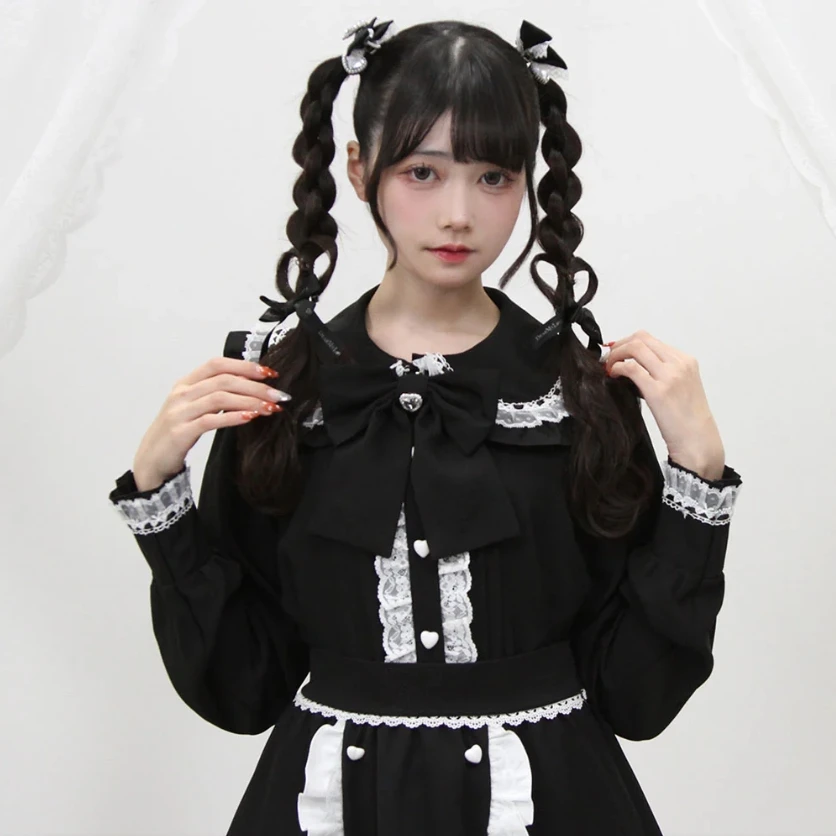 

New Spring Japanese Mine Women's Sweet Long-sleeved Lolita Shirt Girl Women's Big Bow Loose Blusas Mujer Tops