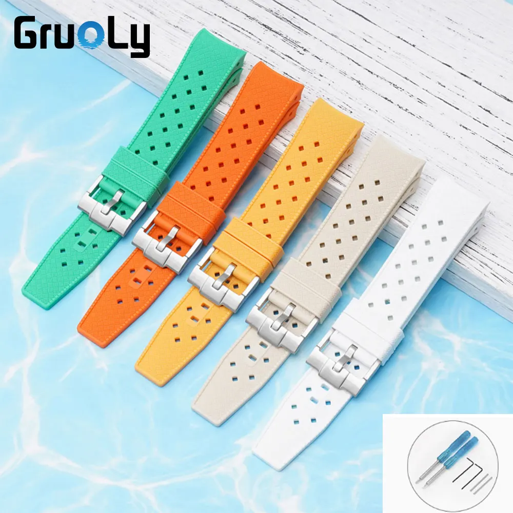 Liquid Silicone Strap for Swatch X Blancpain Five Ocean Men Women Waterproof Sport for Fifty Fathoms Watch Band Curved End 22mm