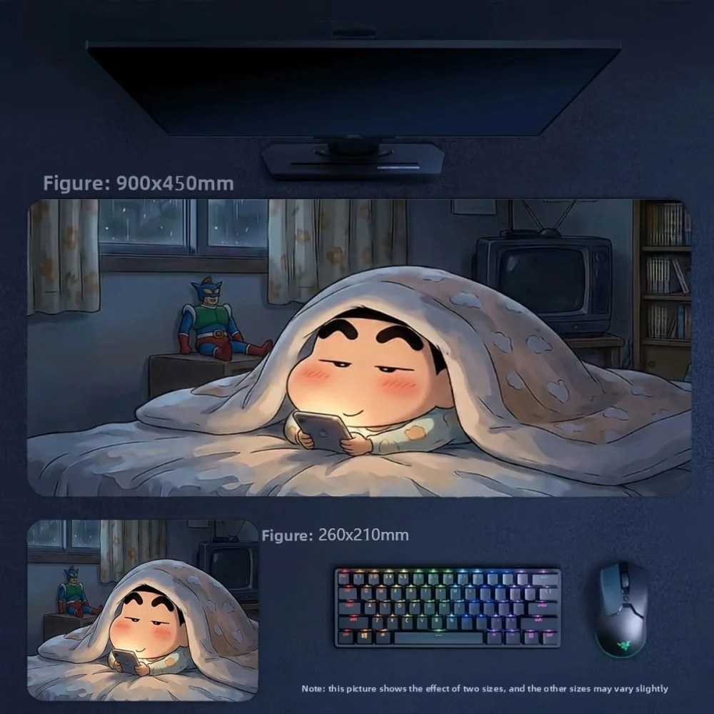High Definition Printing Precision Edge Locking Leather Table Mat Animation Crayon Shin-chan Series Leather Non-slip Mouse Pad
