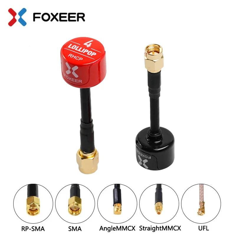 Оригинальная антенна Foxeer Lollipop 4 V4 с высоким коэффициентом усиления 5,7G 2,6Dbi RHCP SMA RP-SMA UFL, прямая/угольная MMCX для гоночного дрона Freestyle