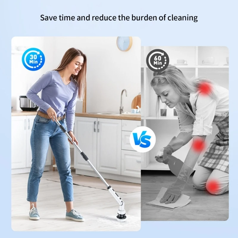 Cordless Automatic Rotation Cleaning Tool Featuring Multiple Brush Head for Efficient Cleaning top sale