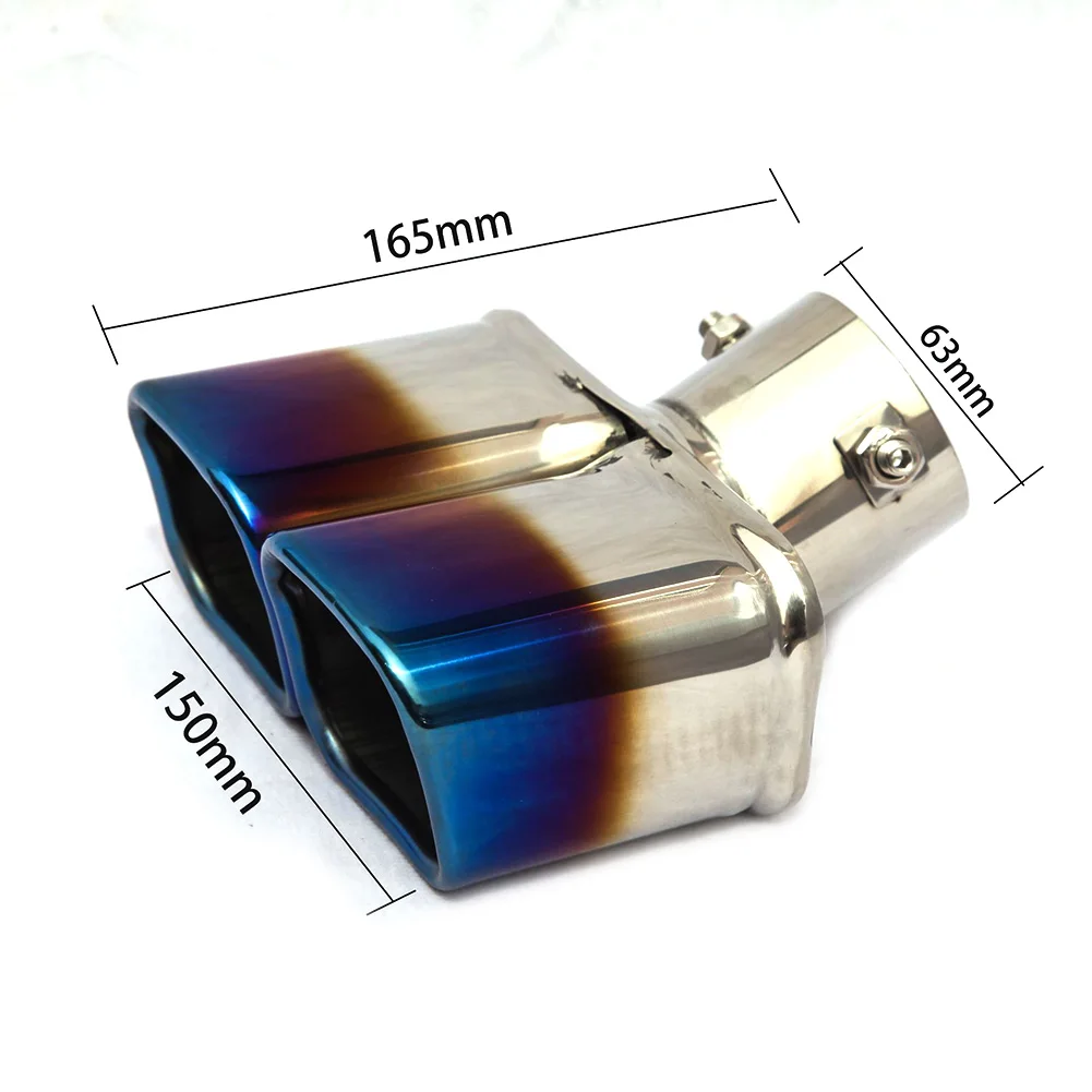 63/76MM Automobile Car Tail End Trim Pipe Exhaust Single/Double Stainless Steel Muffler Automobiles Tail Rear Round Exhaust Pipe