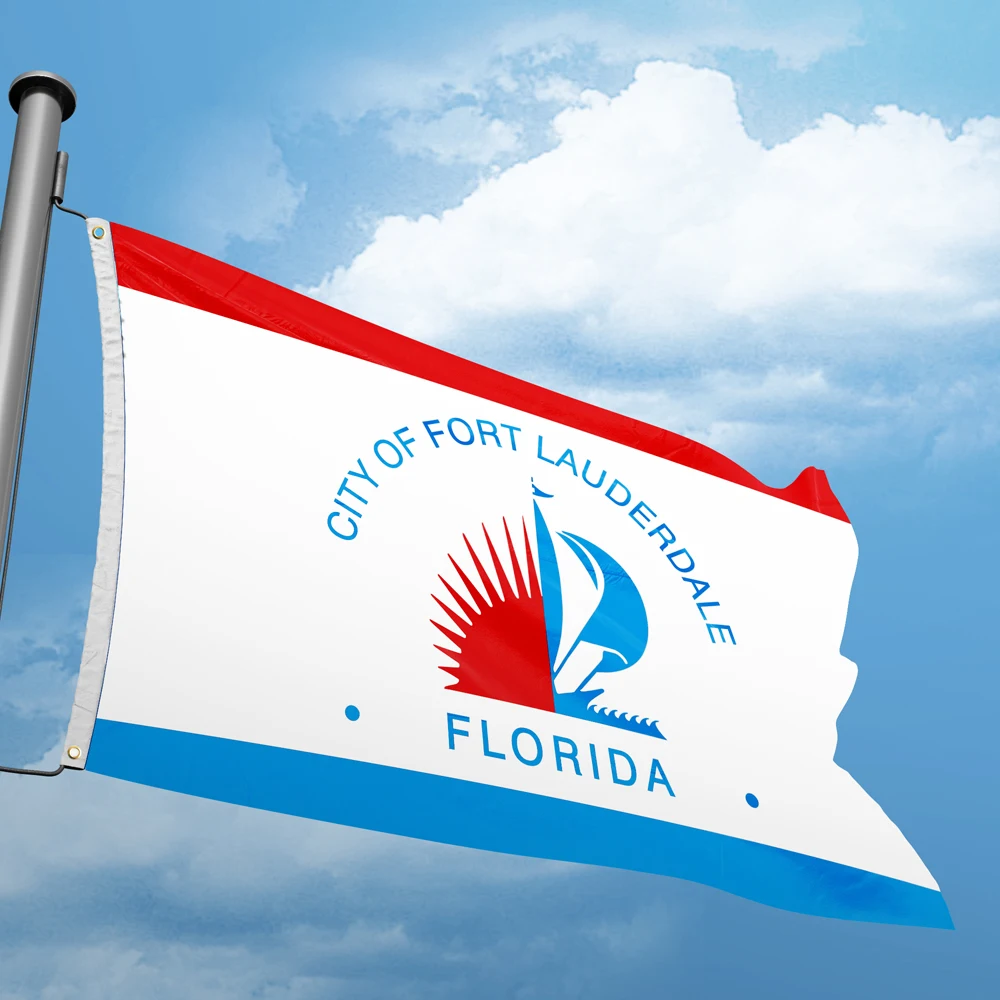 Fort_Lauderdale Florida Flag 3*5FT 90*150CM USA States City Flags  America Custom Logo Indoor Outdoor Decor Banners Polyester