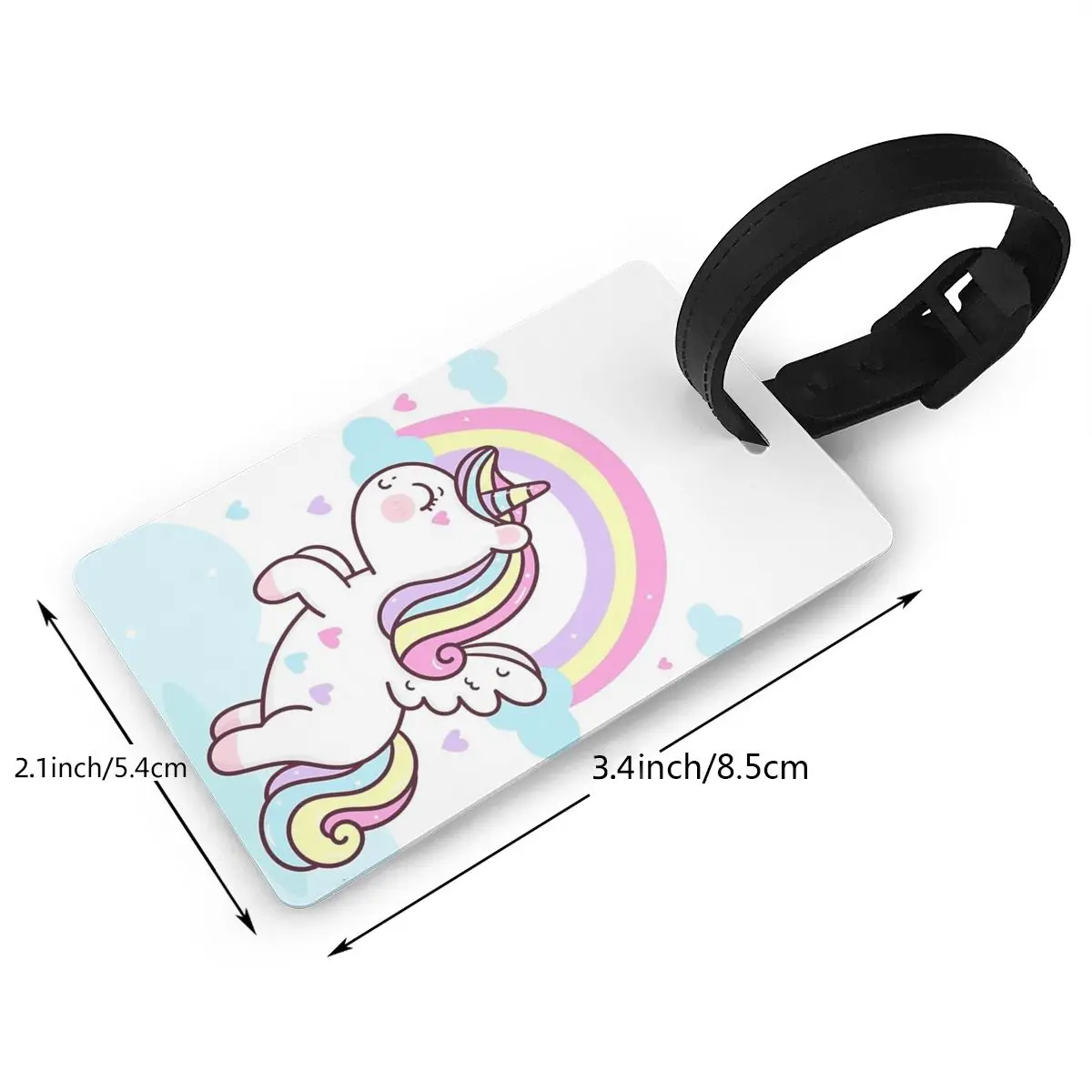 Kleinkind Einhorn Gepäck anhänger Koffer Zubehör Reise PVC niedlichen Gepäck Boarding Tag tragbare Etiketten halter ID Name Adresse