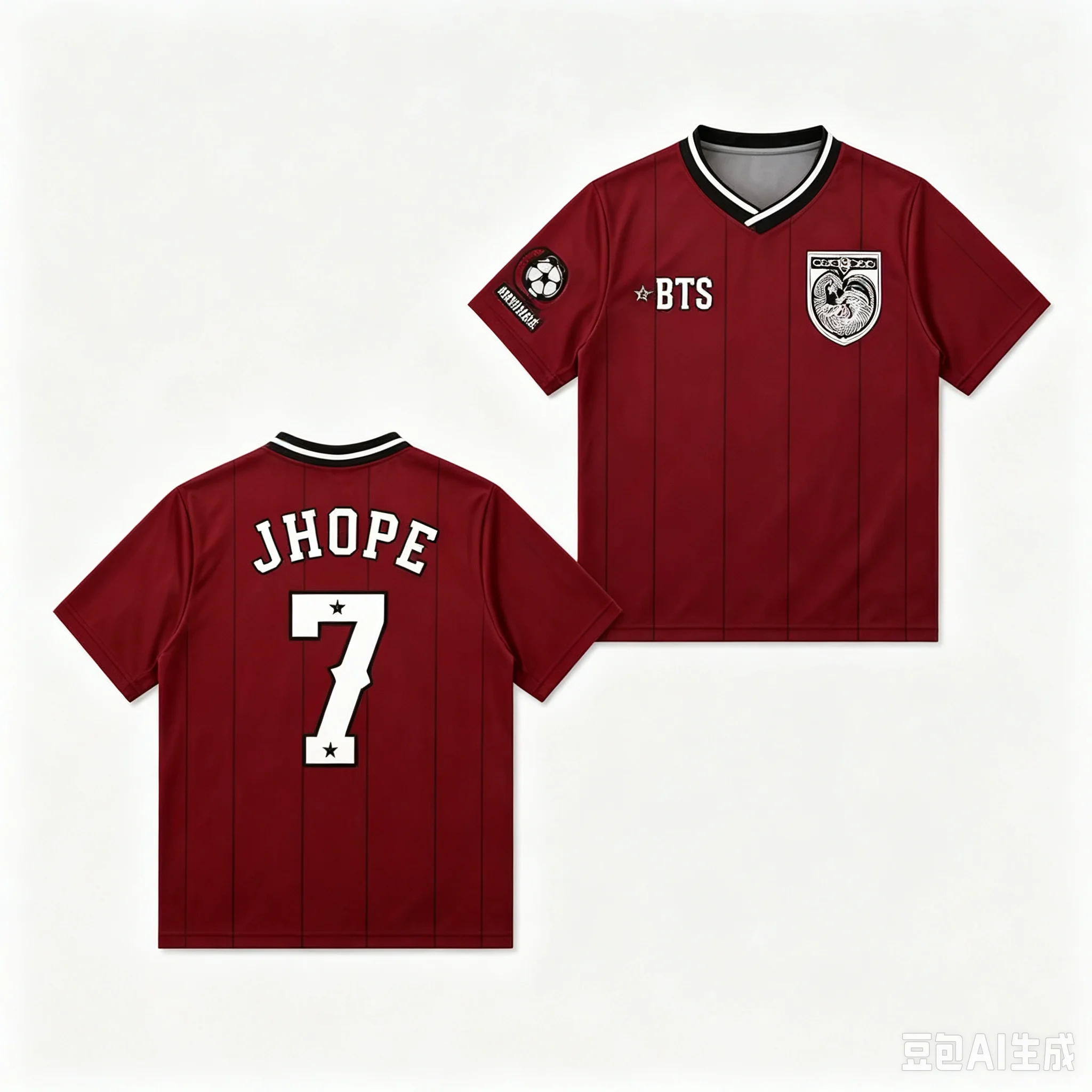 Kpop-Fan-Trikot, Nummer 7 Aufdruck, weinrotes Fußballtrikot, Familien-Matching, Polyester-Sport-T-Shirt, Kpop-Fan-Merch, lässige Streetwear – Detail 14