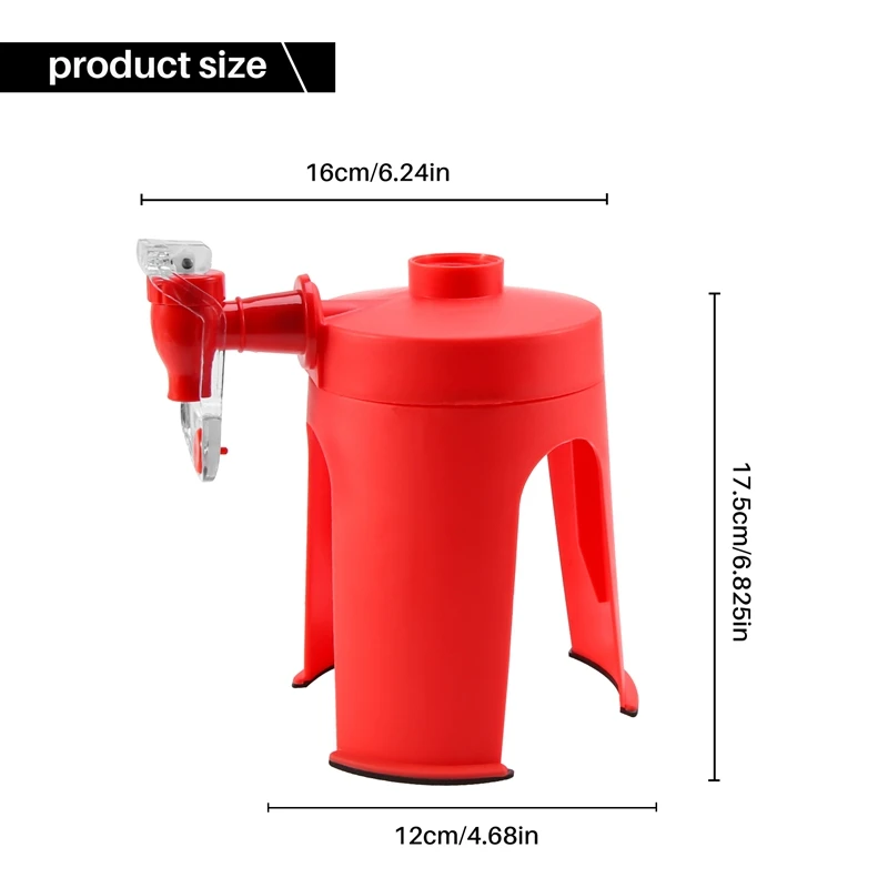 AD-Soda Dispenser Fizz Dispenser Drink Dispenser Water Dispenser Party Cola Sprite, Red