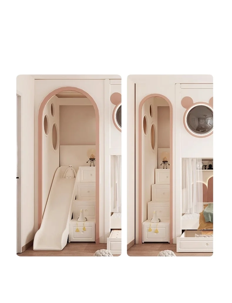 All solid wood dislocation on the bed and off the table, multi-functional staggered