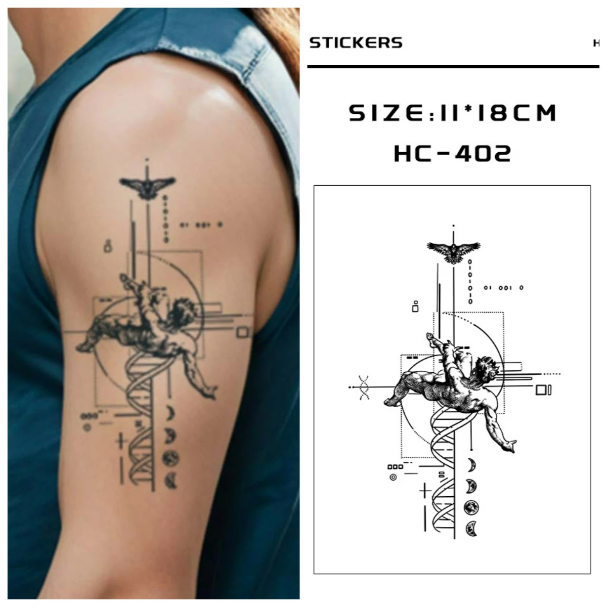 

Geometric figure tattoo sticker herbal juice man waterproof and sweat-proof long-lasting woman temporary tattoo stickers