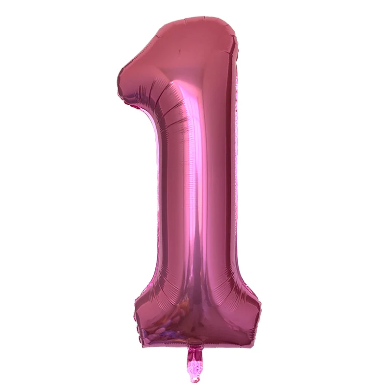 40inch 1st Turquois Rose Gold Silver Big Number Foil Helium Balloons Baby Shower 1 Years Old Birthday Party Decoration Globos