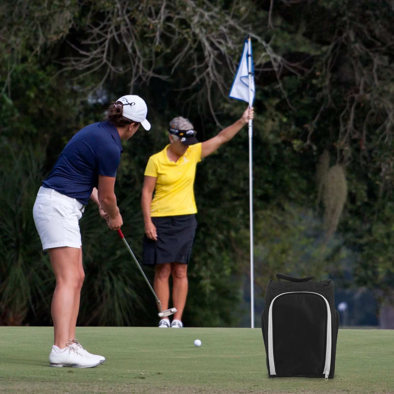 

Golf Shoe Bag with Zipper Portable for Travel Outdoor Sports Breathable Shoe Pouch Professional Golfing Shoes Storage Container