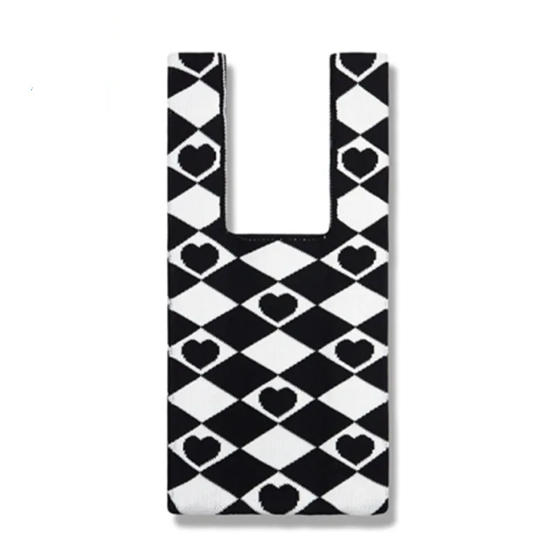 IMone Fashion Bag Cross Border Letter Jacquard Knitted Bag Shoulder Tote Bag Woven Underarm Bag for Women