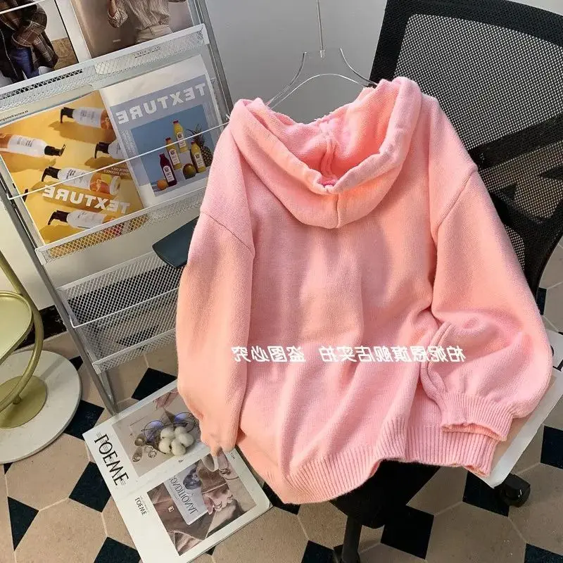 Hsa coreano bellezza rosa fragola maglione orso Pullover con cappuccio maglione per le donne 2023 nuovo autunno/inverno capispalla sciolto coreano