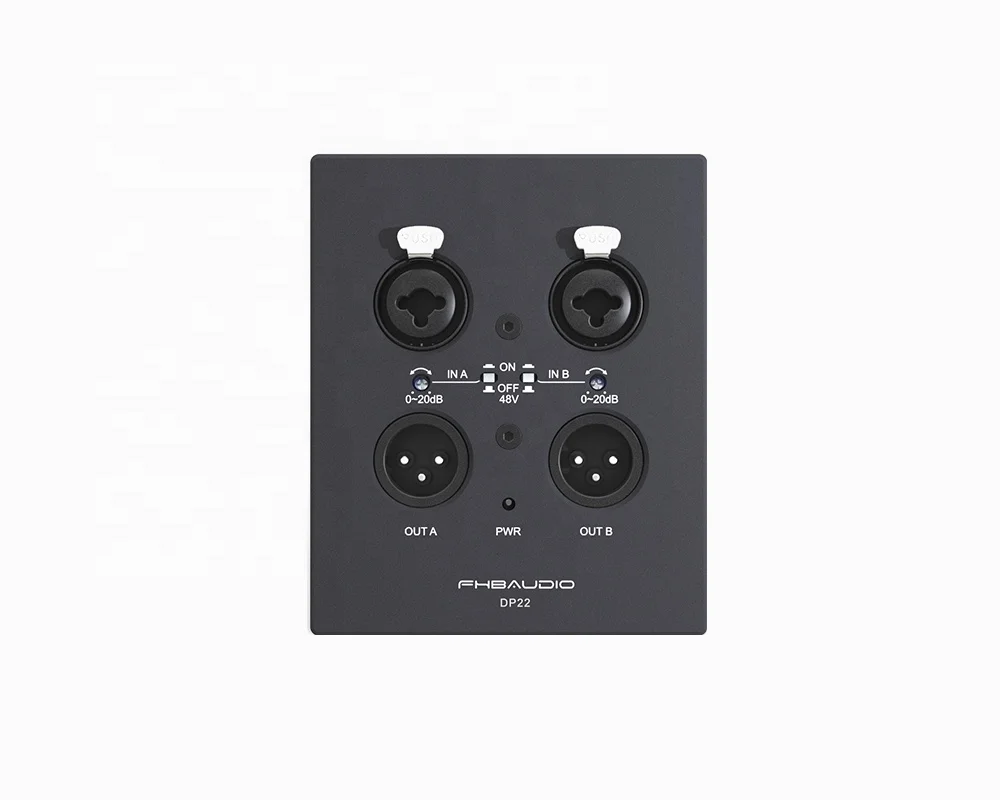 Dante Wandplaat Paneel 2 Kanaals Dante Interface Audio Met Twee-In-Een 3-Pins Xlr Poort