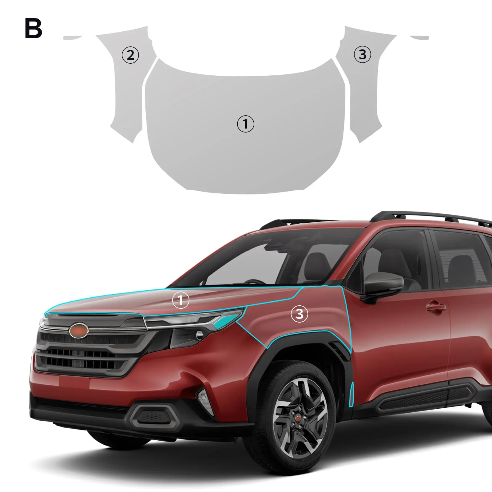 

For Subaru Forester 2025-UP TPU Car Pre-cut PPF Kit Scratch-resistant Front Bumper Hood Engine Transparent Protective Film