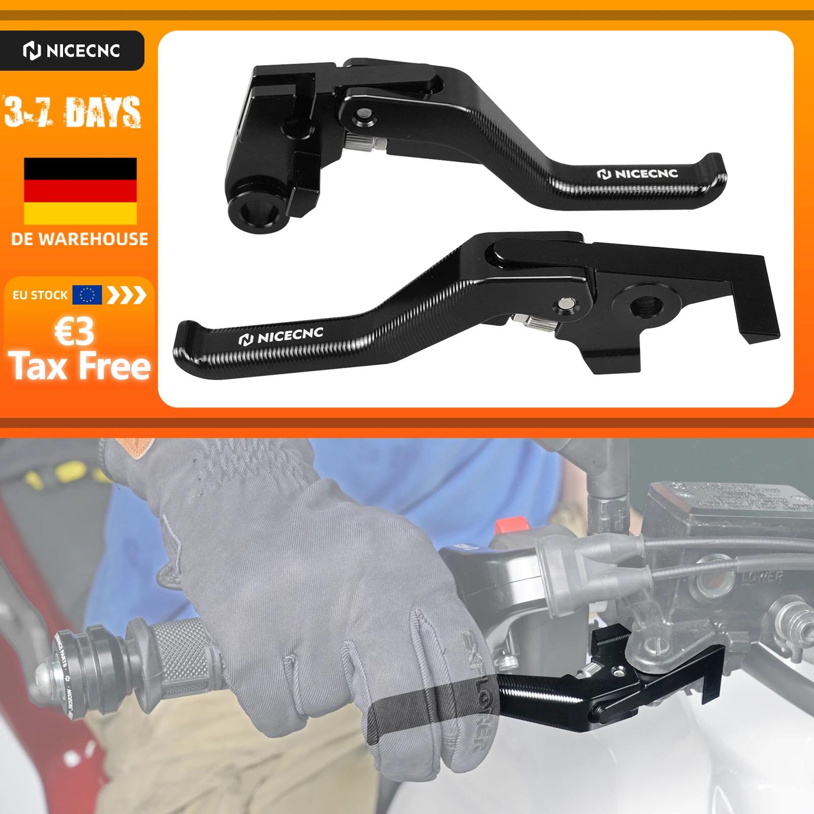 Motorrad Kurzer Brems- und Kupplungshebel für Yamaha Tenere 700/Rally 2019-2024 MT07 MT09 2018-2020 Tenere700 World Raid T700 WR 22-24