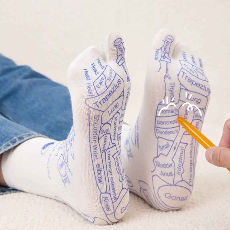 Calcetines para aliviar los pies cansados, masajeador de pies de acupresión, calcetines de reflexología, herramienta de masaje de acupuntura para pies, fisioterapia, cuidado de los pies