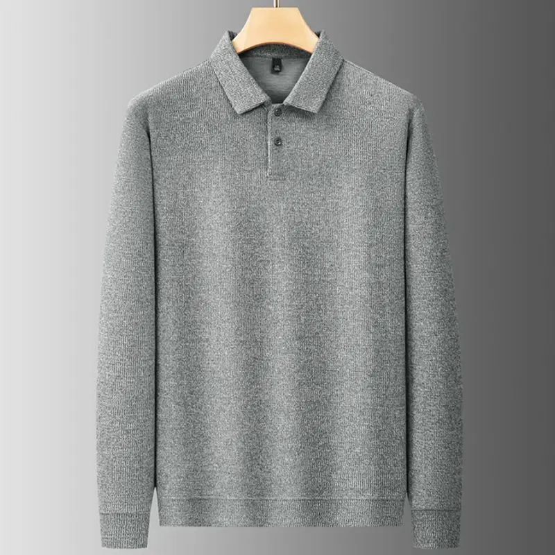 8XL 7XL 6XL 2026 Fall New High End Knitted Polo Shirt Man Brand Menswear Thick Warm Mens Shirts Long Sleeve Loose Polos Homme