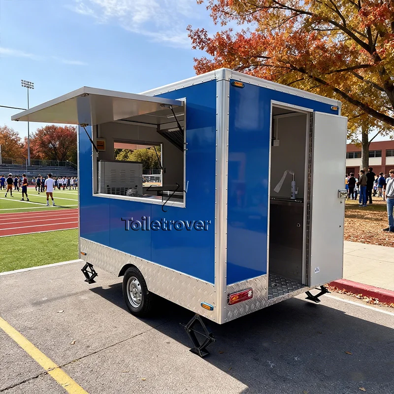 Wholesale Commercial Food Truck Trailer Round Roof Food Truck Semi Trailer Luxury Mobile Food Truck for Night Market Snacks
