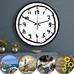 Creative White Acrylic Wall Clock 12 Inch Silent Watch Clock Wall Mount for Living Room Beach Hanging Wall Clock Home Decoration