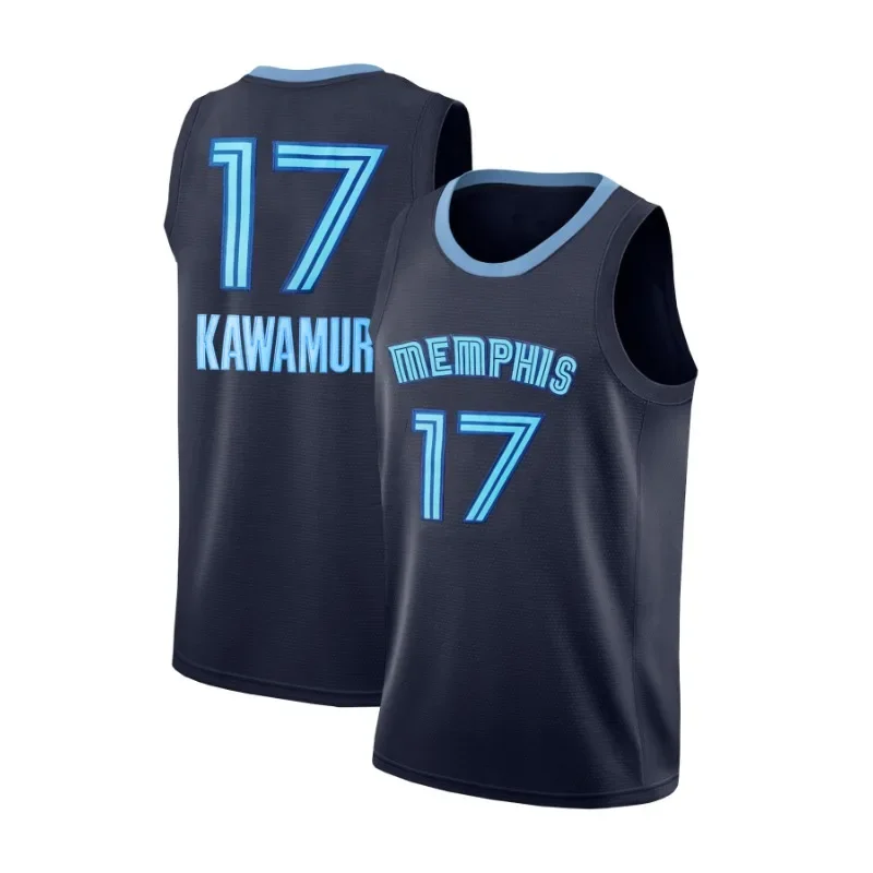 Men's #17 Memphis Basketball Jersey Sports Top with Embroidered Lettering Slight Stretch, Breathable Knit Fabric, Loose Fit