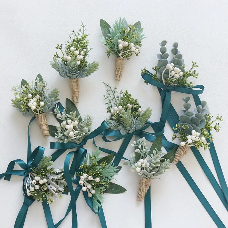 Wedding Wrist Corsage and Boutonniere308Banquet party business meeting celebration green plant berry plant artificial flower