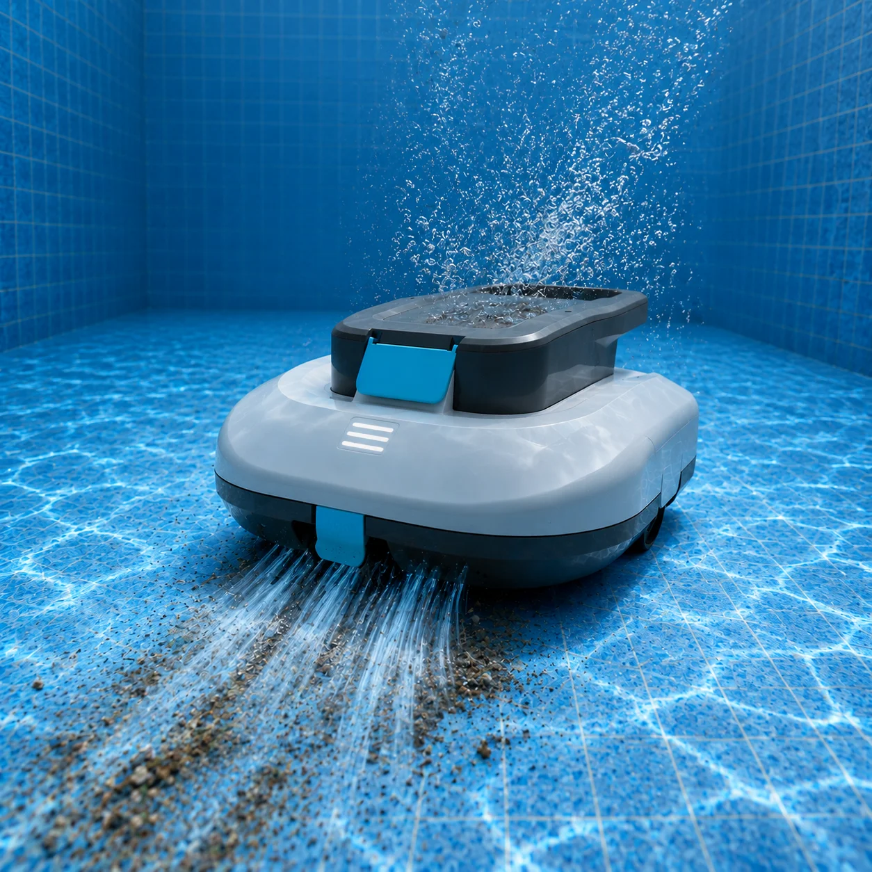 IPX8 Cordless Inground Pool Cleaning Robot Long-standing Automatic Swimming Pool Cleaner with Powerful Debris Removal Function