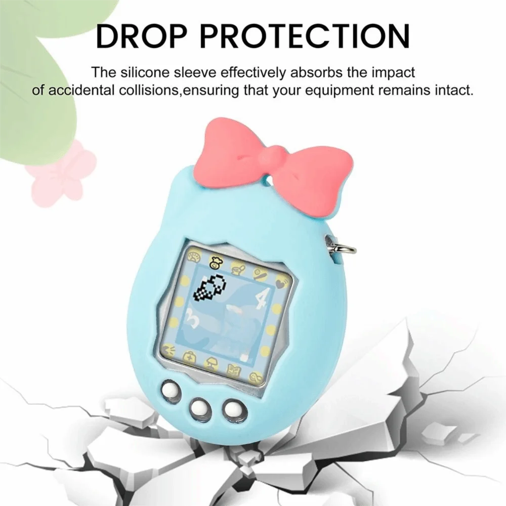 Anti-Scratch Silicone Case Bow Full Coverage Protective Cover Dustproof Soft Shell for Tamagotchi Connection V3 Game Accessories