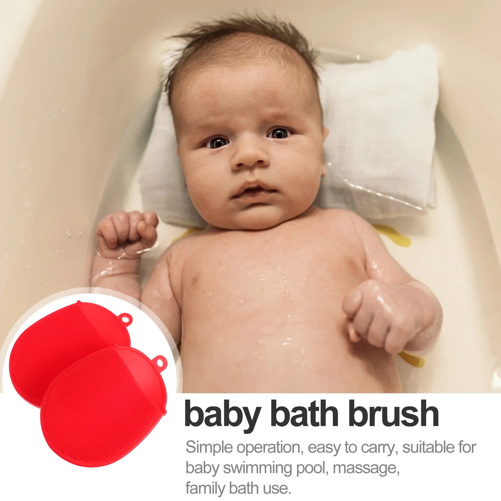 

2Pcs Silicone Bath Brush for Deep Cleaning Body and Scalp Massage Soft Non-Irritating Shower Scrubber for Adults Skin Care