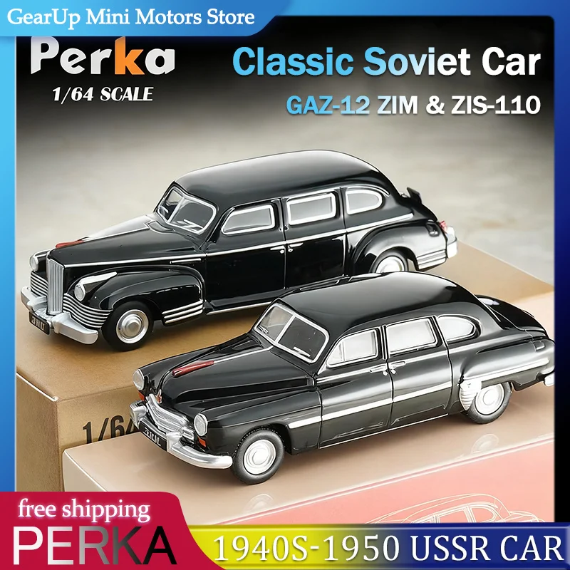 

Perka 1:64 GAZ-12 ZIM & ZIS-110 Soviet Classic 1940s-1950s USSR State Car Model Diecast Vintage Vehicles for Collectors Toy Gift