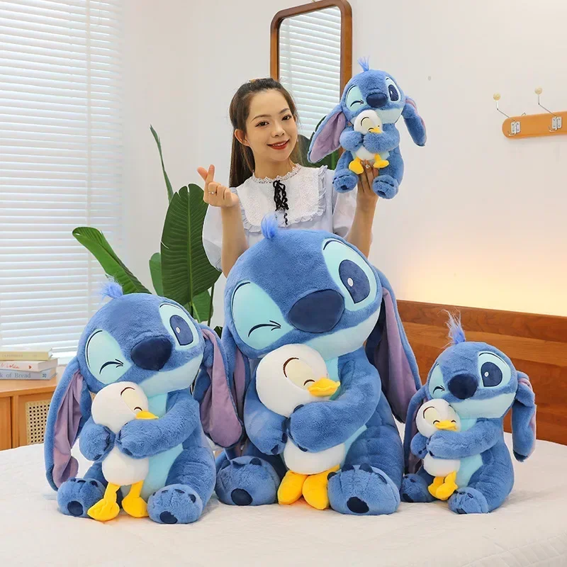 30/45/60cm Kawaii Disney Big Size Plush Dolls Stitch Lilo Doll Cute Duck Stitch Plush Toys Stuffed Doll Children's Birthday Gift