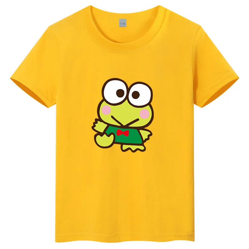 2026 Summer New Big Eye Frog Pattern Printed Children's T-sh