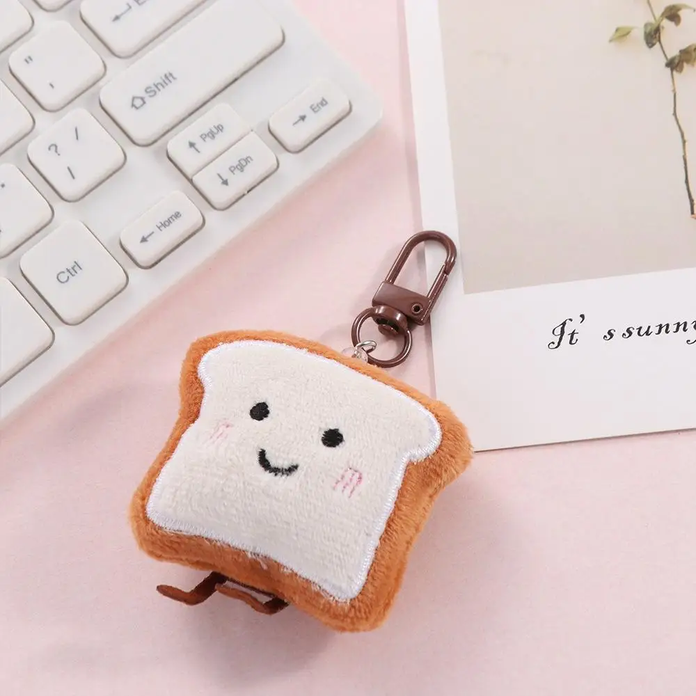 Ins Toast pan de peluche llavero de pan decoración lindo llavero oso Kawaii pan llavero niños